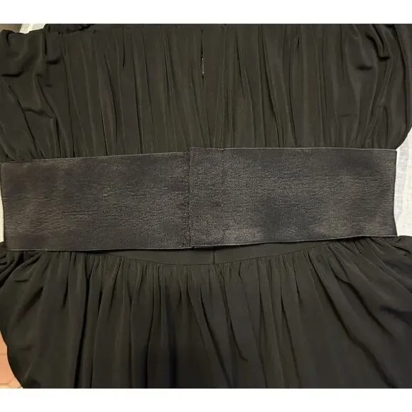 All Saints Dress 4 LBD Little Black Statement Dress Balloon Skirt Drape Front - Picture 5 of 7